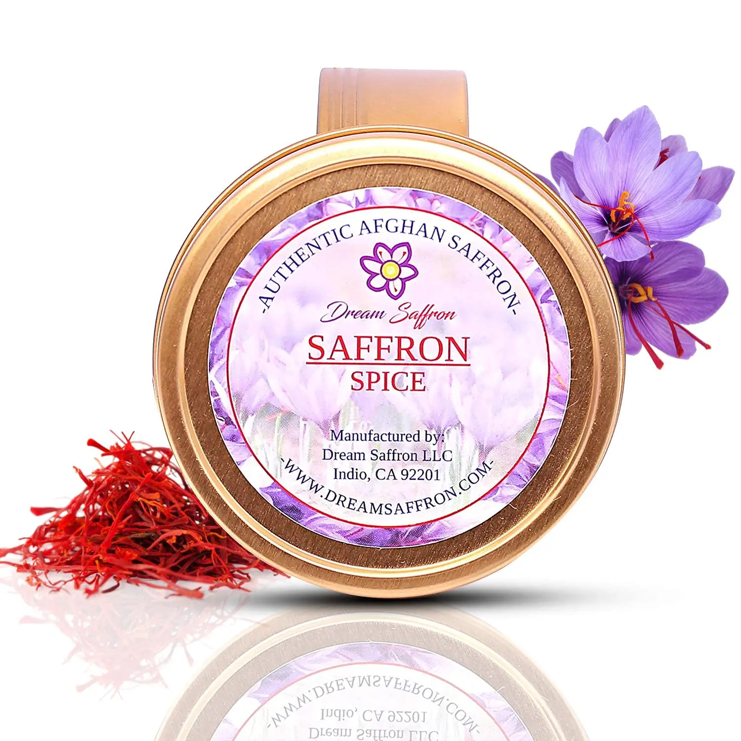 Wholesale custom sticker saffron packaging bottle round rose gold jar food grade metal tin  for 3g 5g 10g