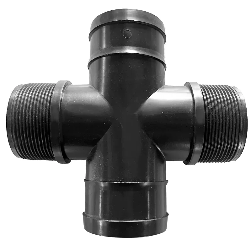 Agricultural Water Pipe Cross Valve Plastic 4 3 Way Connector Pe Layflat Irrigation Hose Fitting
