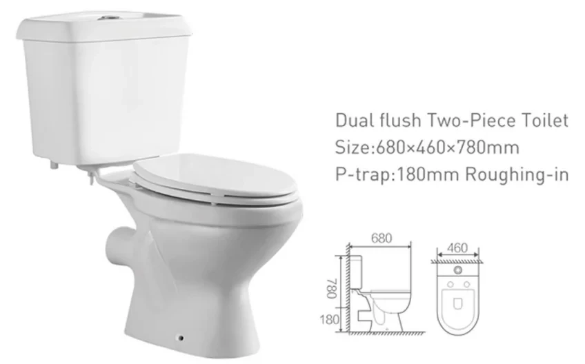 AIDI Cheap Economic Bathroom Set Two Piece Toilet and Basin Combination Bathroom manufacture