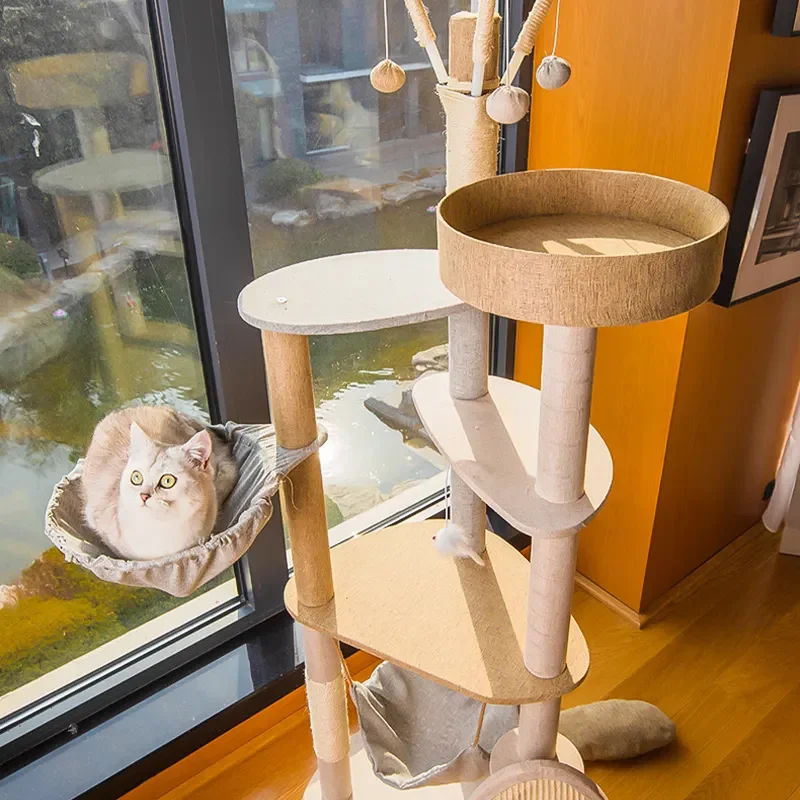 Factory Wholesale Luxurious Natural Color Interactive Toy Cat Tree