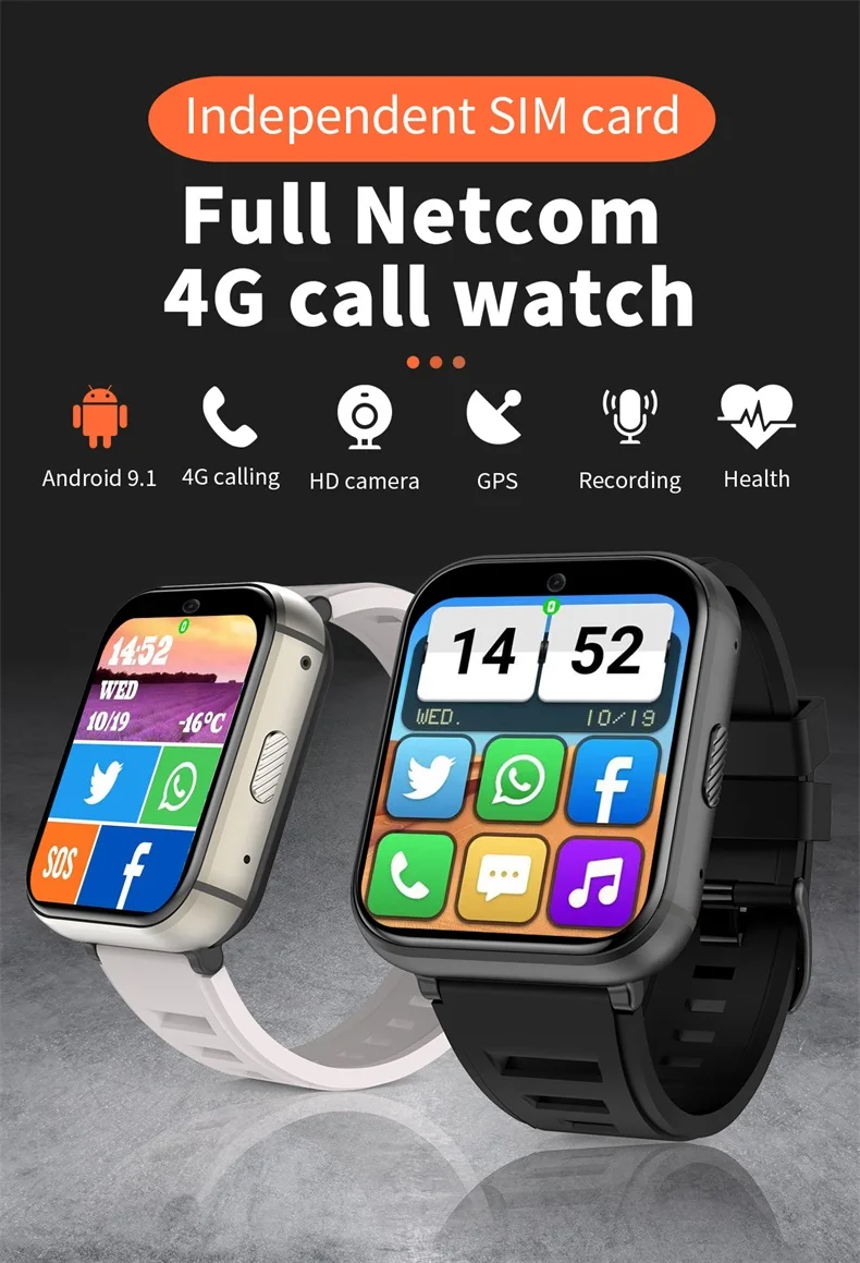 2023 Android 9.0 Smart Watch 4G with 2.08 Inch Full Round Large Screen SIM Card Slot 4GB RAM 64GB ROM WiFi GPS 4G Smart Watch Q668 (1).jpg