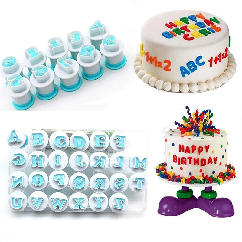 Alphabet Cake Stamp Tool Fondant Cake Mold DIY Letters Cookie Biscuit Cake Mold 