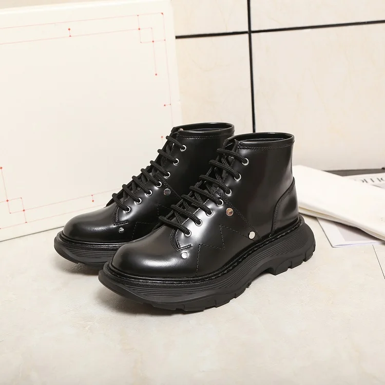 Women Oxford Shoes Black Oxford High Tops Platform Women Casual Shoes Lace Up Fashion Sneakers