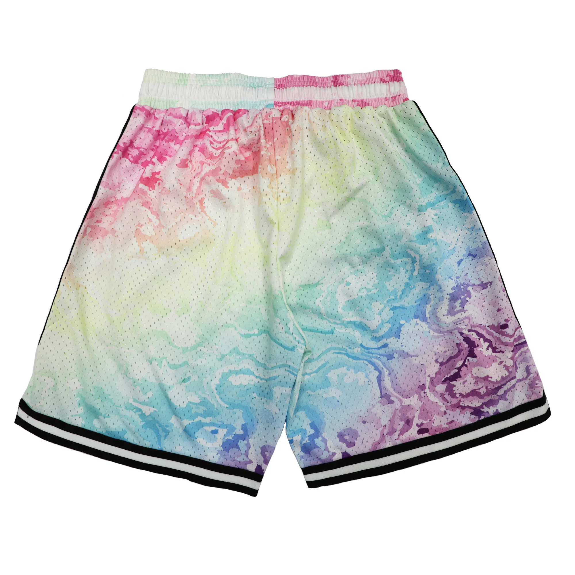 Custom Color Custom Sublimation Print Sublimation Logo Basketball Shorts High Street Mesh Shorts Above Knee Men Shorts
