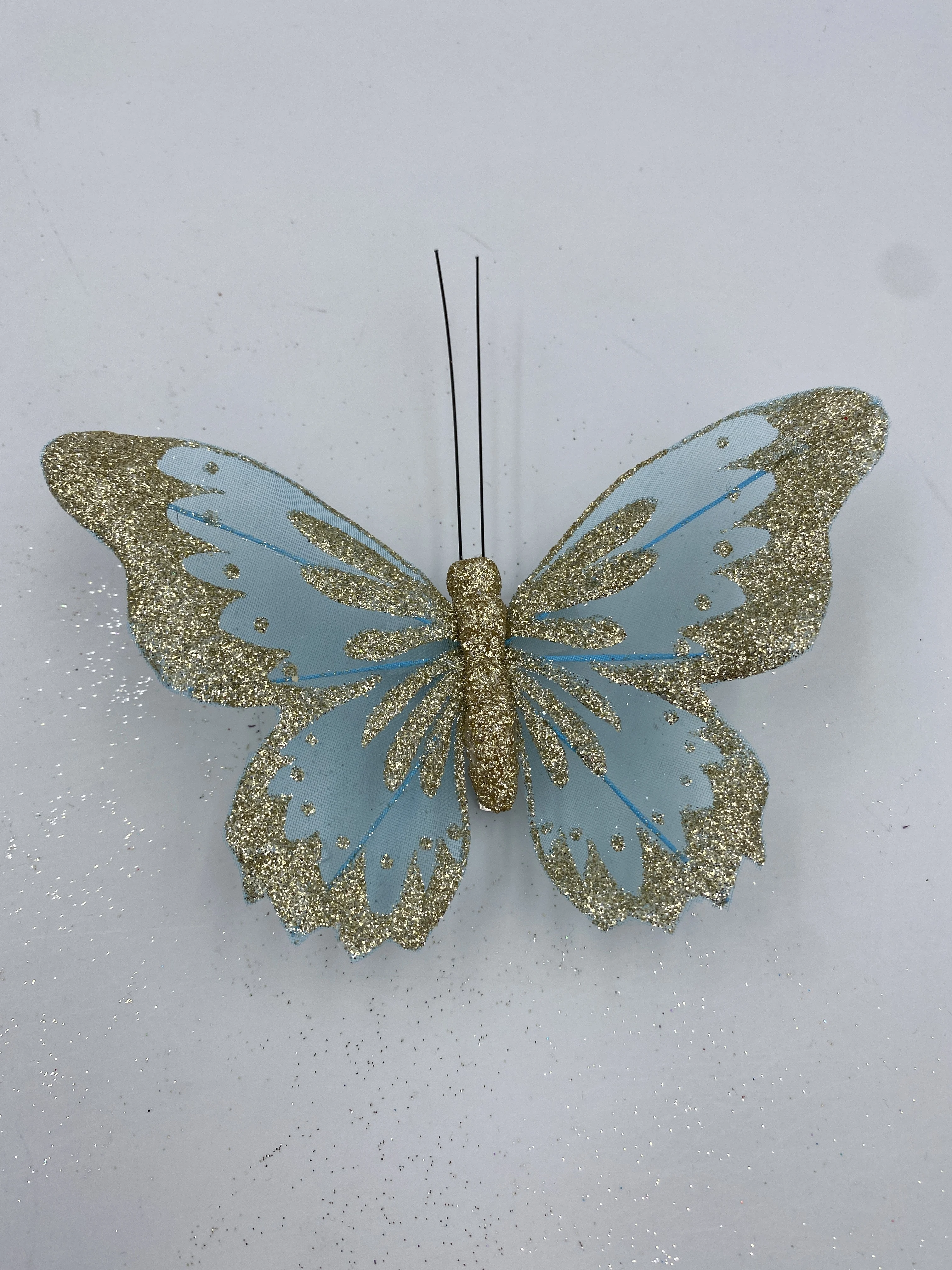 Blue Gradient Butterfly With Clip for Wedding Multi Color Butterflies Festival Decoration Wholesale