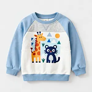 OEM ODM Winter Child Warm Clothes Kids Hoodies Toddler Baby Girl Fleece Cartoon Printed Pullover Print Boys Sweatshirt
