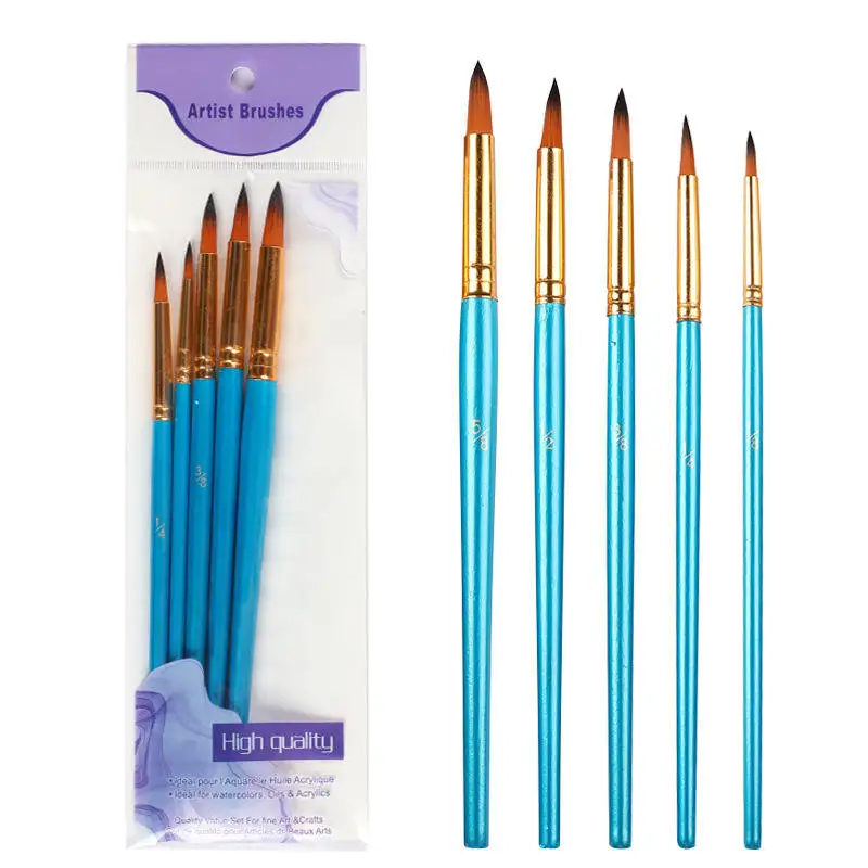 6 Pcs/set Painting Brush Nylon Hair Water Paint Set for Artist