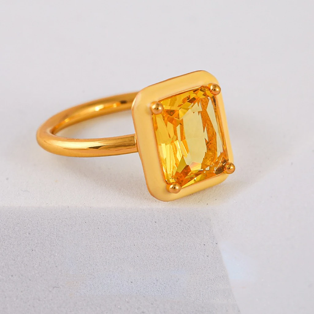 product fashion simple jewelry 2024 hot designer gold plated colored crystal diamond ring for women-4