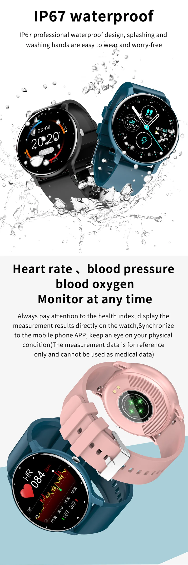 Smart Sports Watch Mat Häerzfrequenz A Schlofmonitor_voghion.com