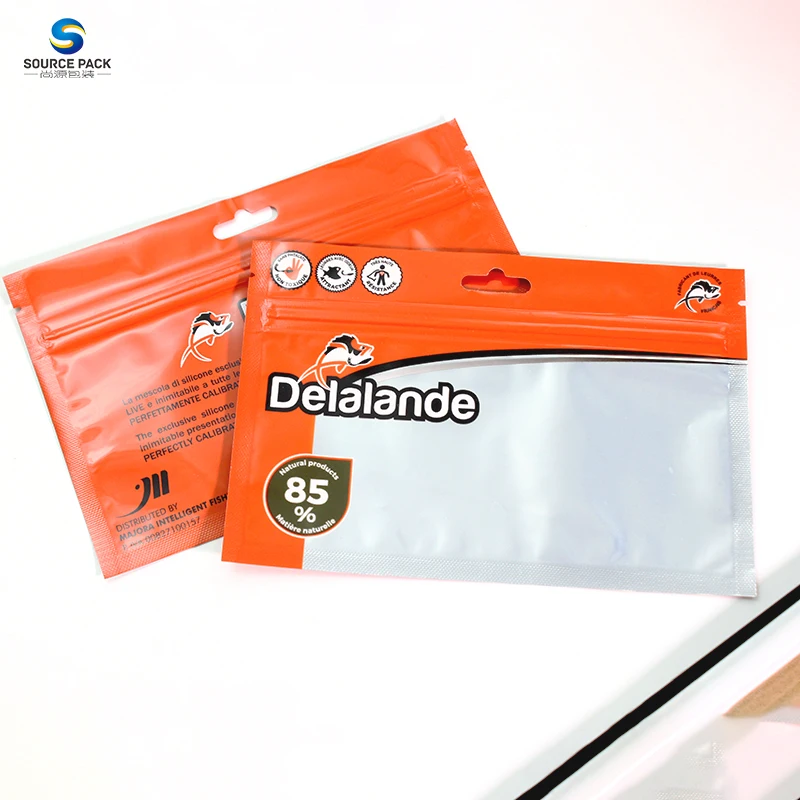 Custom Printed Heat Seal Fishing Hooks Plastic Bag Fishing Lure Ziplock  Bags Resealable Fish Bait Packaging Mylar Bag