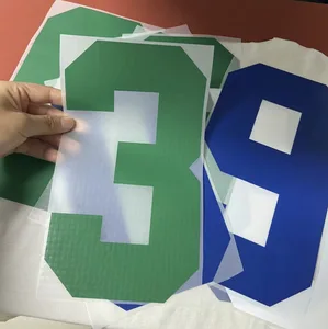 Custom Size Heat Transfer Vinyl Letters and Numbers Soccer Rugby Football Basketball Jersey Number and Names Vinyl Sticker Decal