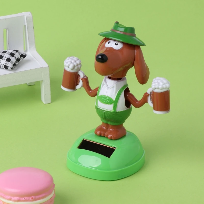 Танцующая собака на солнечной батарее, пивная собака, обучающая игрушка, автомобиль, орнамент, игрушка для детей GXMB