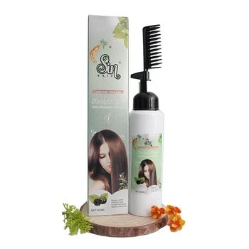 EISHOWT home use salon hair straight cream permanent hair straight perm lotion curly hair with comn brush