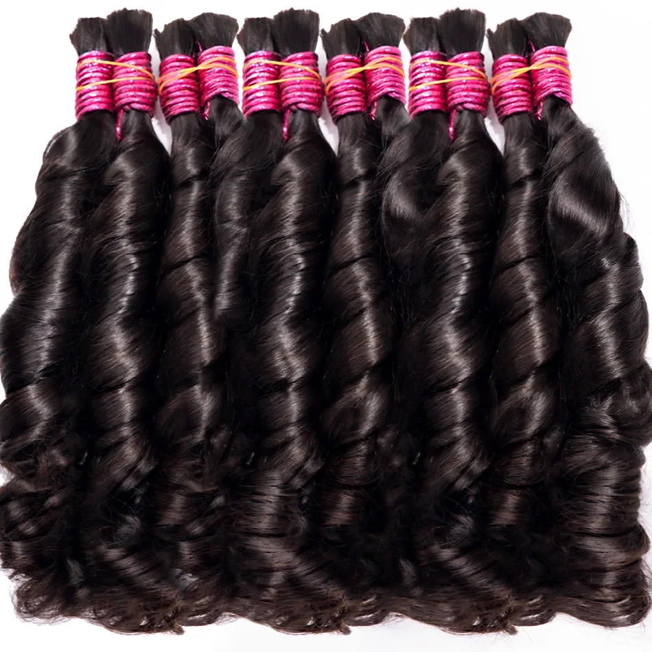 Capelli umani ondulati naturali, sfusi, senza trama, boho, trecce, intrecciati, ricci, corpo ondulato sciolto_voghion.com