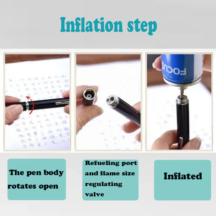 New Design Ballpoint Pen Lighter Tobacco Portable Windowproof Torch