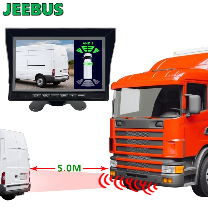 8 Sensors with Backup Car View Reverse Camera  Ultrasonic Digital Visual Radar Parking Sensor Monitor System