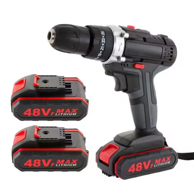 Dual-Speed Black Lithium Mini Drill Cordless Electric Power Drill with Variable Speed Charging Multifunctional