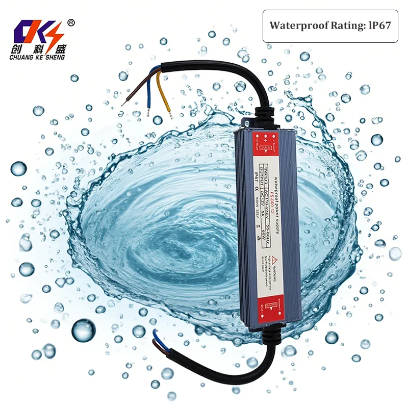 Factory Direct Sales 12V5A Power Adapter 60W  IP67 Universal Waterproof Power Supply for LED Strip Light CCTV and Equipment