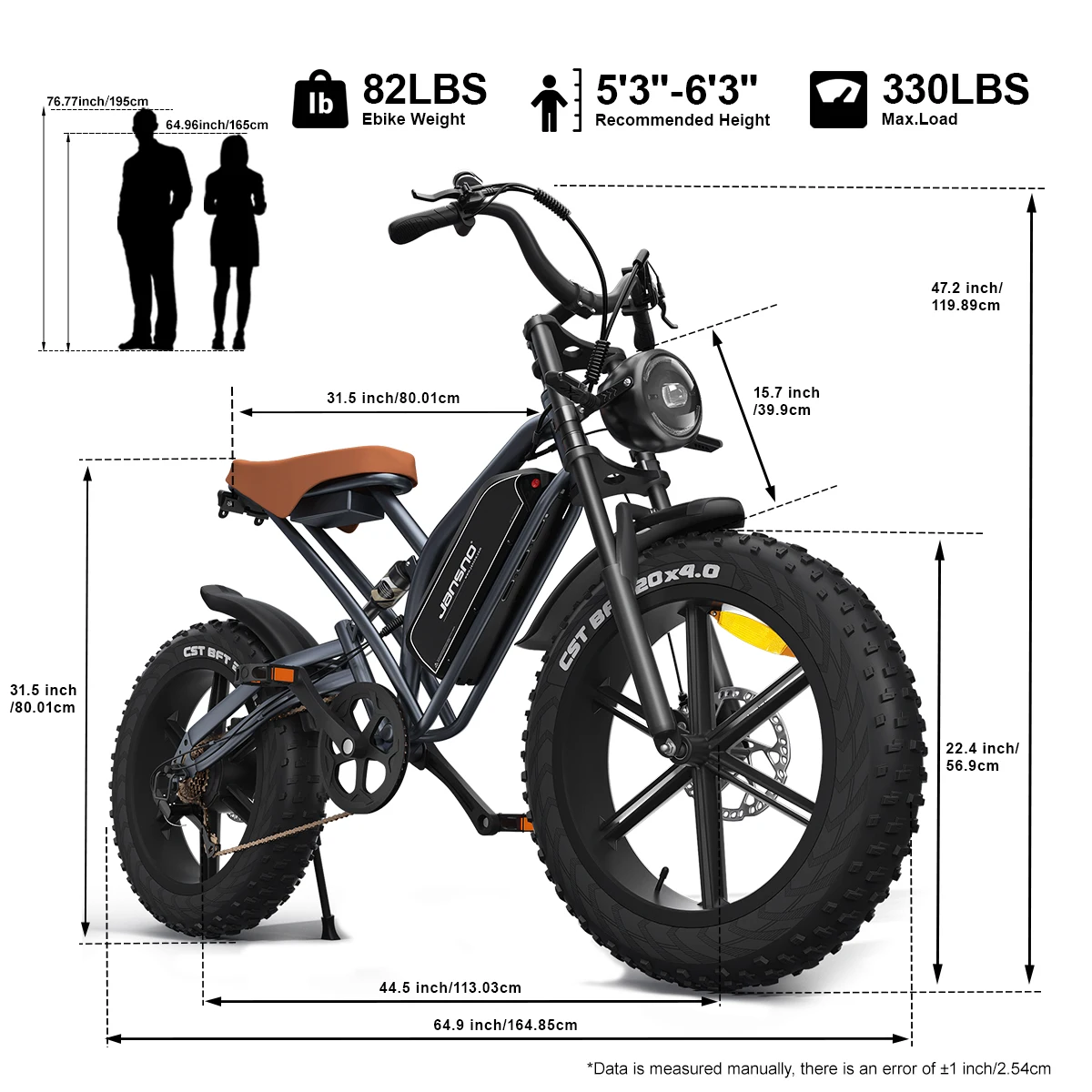 Jansno X50電動MTB 750W 48VファットタイヤE-バイク 大人用オフロード