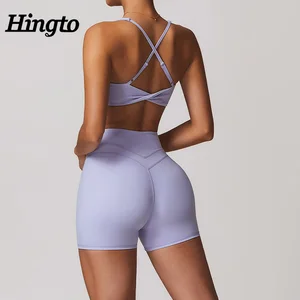 High Quality 2 Piece Women's Gym Set Activewear Gym Outfits Sets for Women Yoga Sports Pilates Workout Shorts Sets for Women