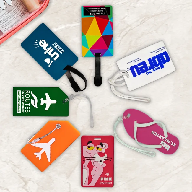 Wholesale customized high quality promotional cute silicone 3d pvc luggage tag blank white pvc luggage tag silicone baggage tag