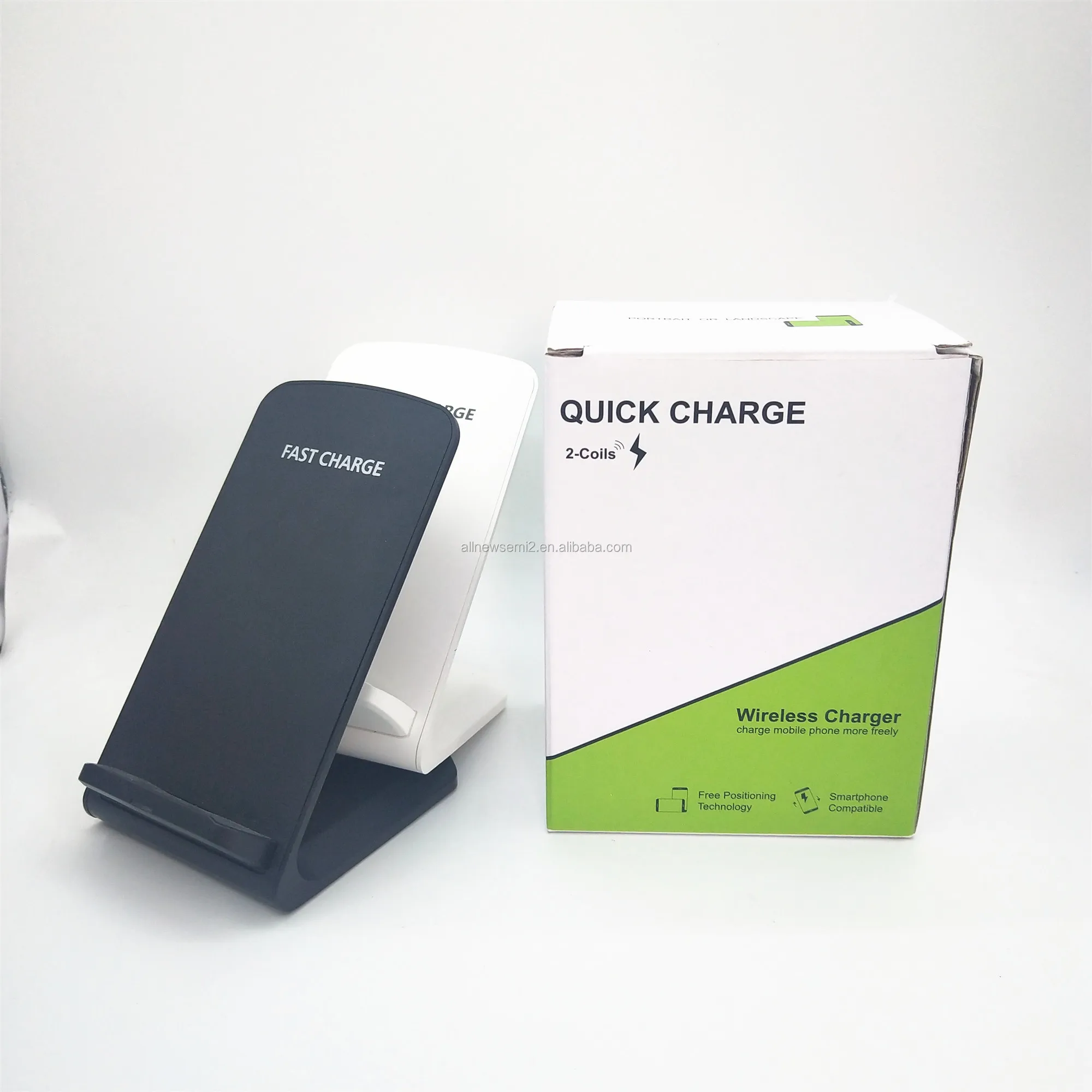 Direct Wholesale Wholesale Cheap Desktop Phone Stand Wireless Charger Dual Coil 10W Vertical