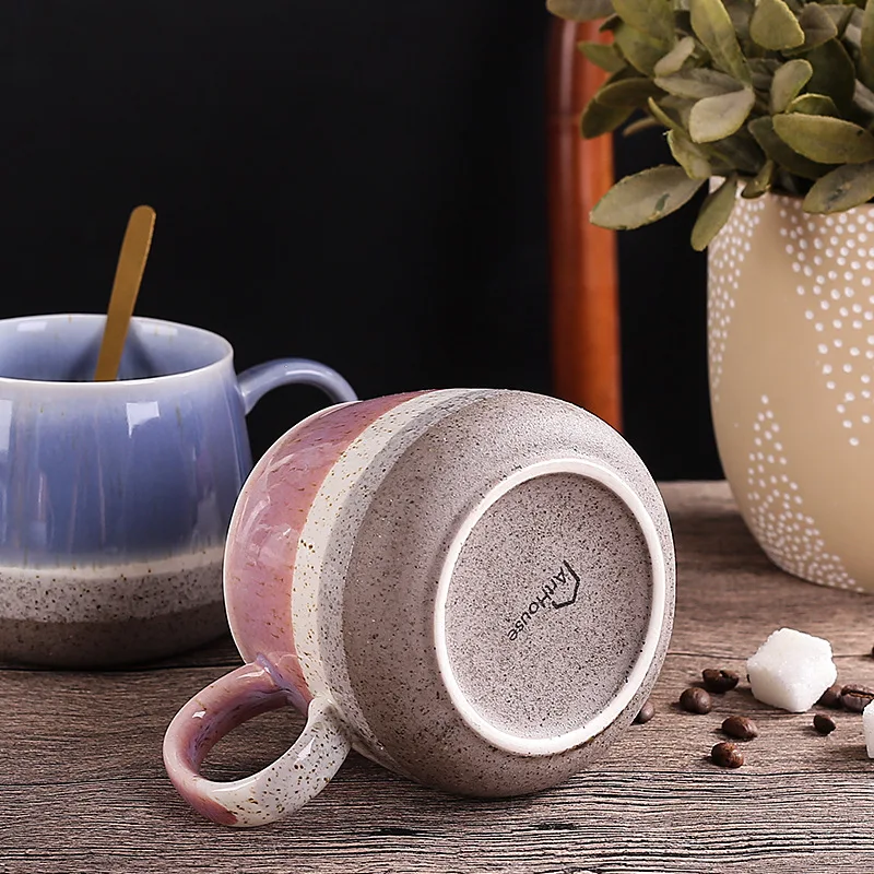 product fenn wholesale novelty vintage belly ceramic coffee mugs 400ml custom logo gradient reactive glazed pottery clay business gifts471-58