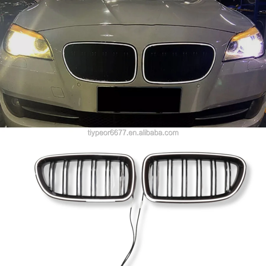 product tiypeor for bmw 5 series f10 f11 2010   2014 2015 2016 with led gloss black bumper kidney grille-2