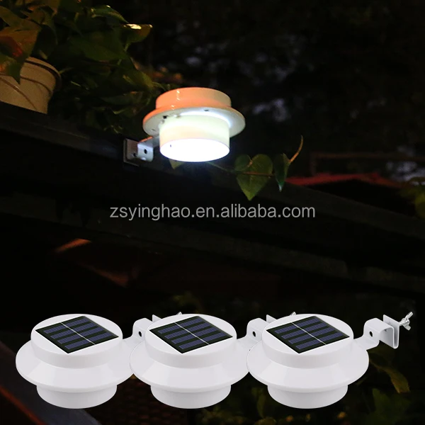 Solar Gutter Light IP65 Waterproof Decor Garden ABS Solar Wall Gutter Lamp Led Solar Yard Lights Outdoor for Fence
