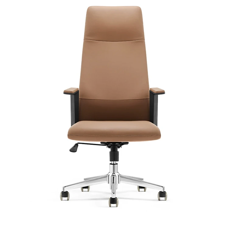 Minimalist Swivel Modern Leisure Chair Adjustable Height Executive Leather Office Chair High Back Black Boss Chair