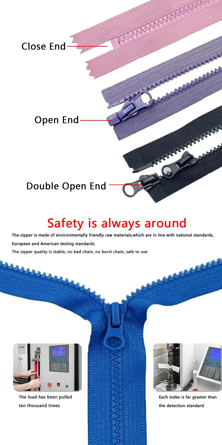 Ykk 18cm 3cc 580 Colors Automatic Lock Nylon Closed End Zipper For ...