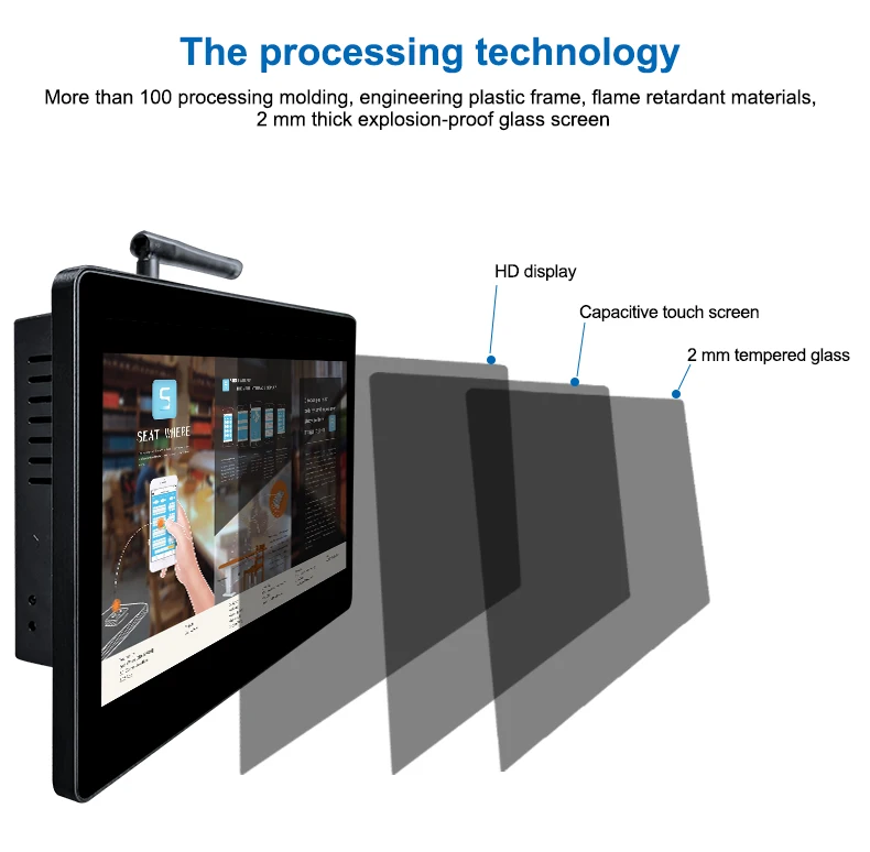 Small Size All In One Computers Indoor Wall Mount Capacitive LCD Touch Screen Window System Industrial Computer