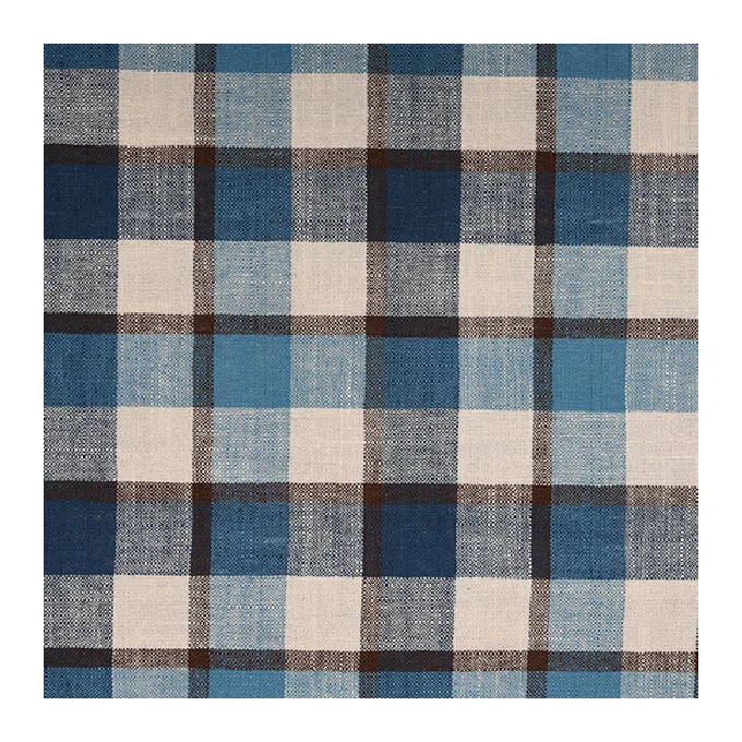 Оптовая продажа 55% лен 45% хлопчатобумажное платье одежда из хлопка и льна в клетку хлопчатобумажная