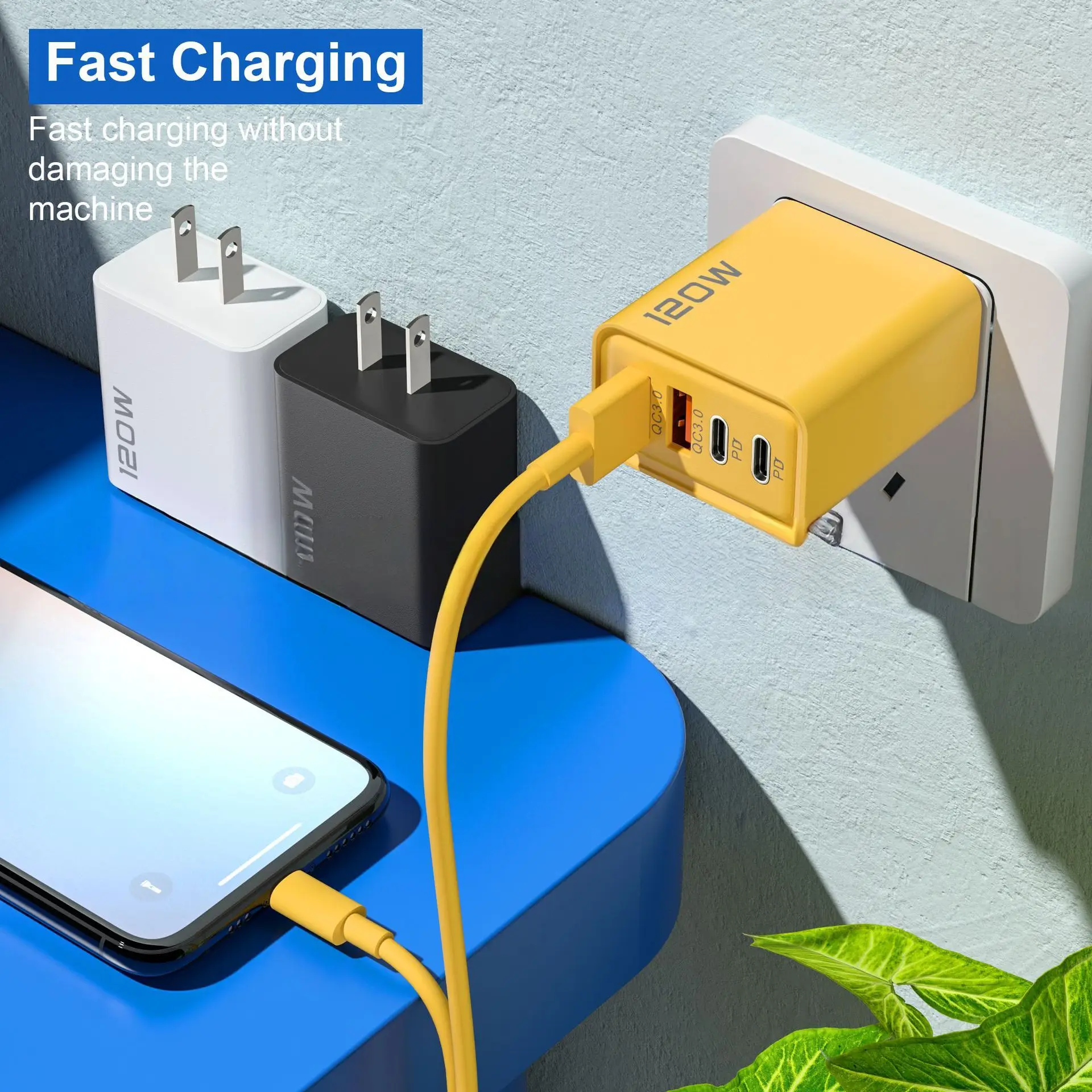 35W GaN PD Fast Charger Dual Port USB Type C USB EU Wall Charger CE Certified Smartphone Tablet Laptop Camera Earphone Multi