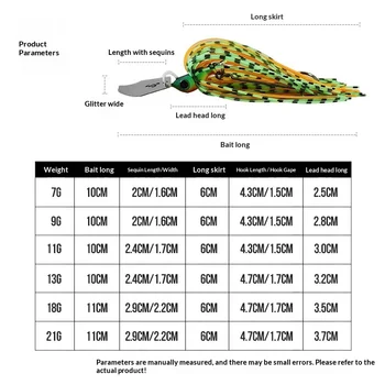 CHEERY Metal Sequin Jig Water-Blocking Board Whisker Lure Live Bait Hooks 7g 9g 11g 18g 21g Fish – Metal Jig – view 3