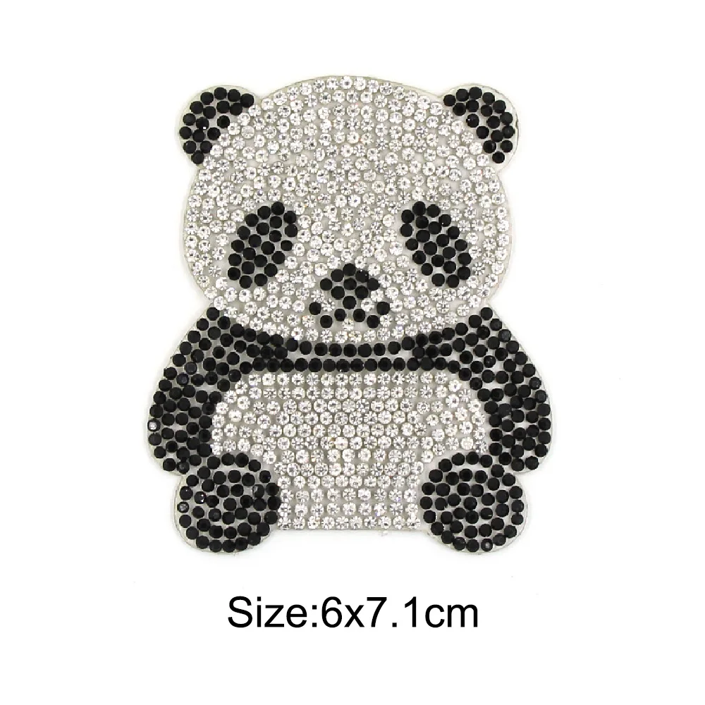 Beautiful crystal flower rhinestone applique custom iron on patches for diy t shirt