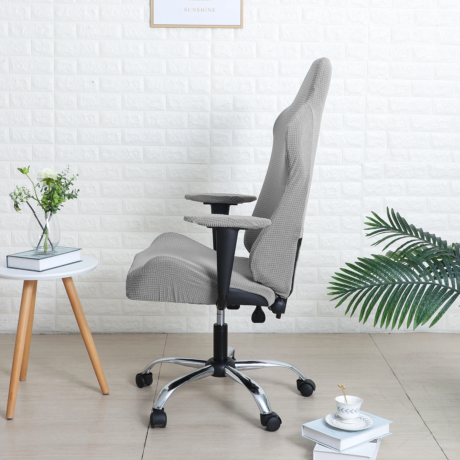 1 Set Gaming Chair Cover Spandex Office Chair Cover Elastic Armchair Seat Covers for Com aperçu 3