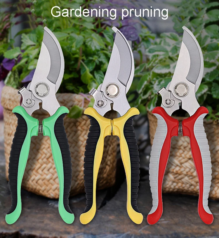 
Three Color Options 8 Inch Professional Sharp Stainless Steel Blades Garden Hand Held Pruning Shears 