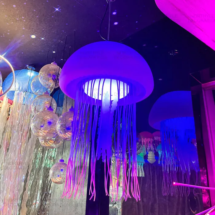 Solar Waterproof Fiber Optic Jellyfish Led Lights Hanging Jellyfish ...