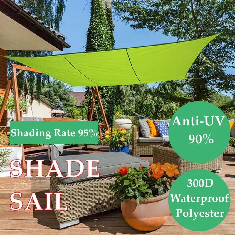 Sonnensegel Rechteckig 3x3 M – Wasserdicht, 95% UV-Schutz, Mit Seilen & Zubehör, Für Terrasse, Garten & Outdoor (schwarz)