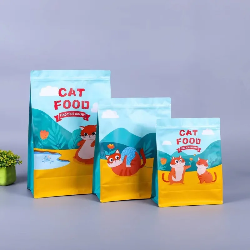 High Quality Custom Aluminum Foil PET Food Packaging Bags with Valve Eight For Pet Food