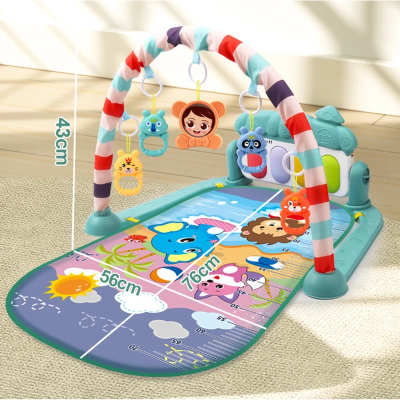 Baby Activity Gym Mit Musik-Klavier - Spielmatte 62x82cm, Bunt