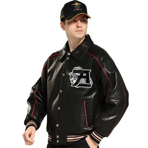 Italian Leather Jing Pin Leather Long Latest Jackets  for Men Black Lambskin Mens-leather-jacket