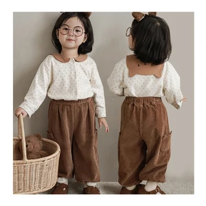 Cotton Infant Girls Clothing Set Casual Shirt and Overalls Stretch Loose Pants Baby Girl Clothing Sets