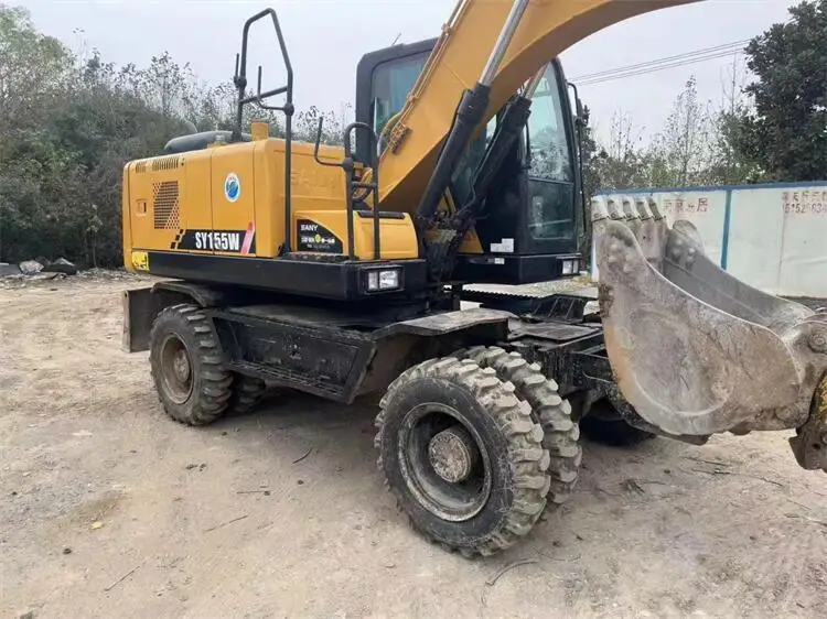 Low Price and Less Hour Made in China Used Sany Excavator Sy155w Wheel Excavator Sy155 Excavator for Sale