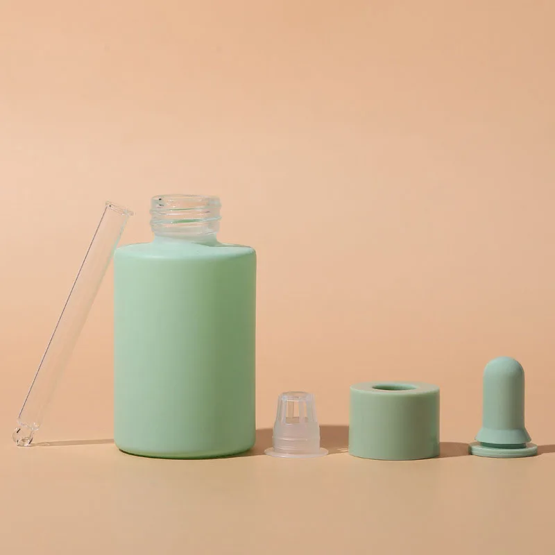 30ml 50ml Cosmetic Skin Care Essential Oil Essence Packaging Frosted Glass Flat Shoulder Matte Serum Dropper Bottle