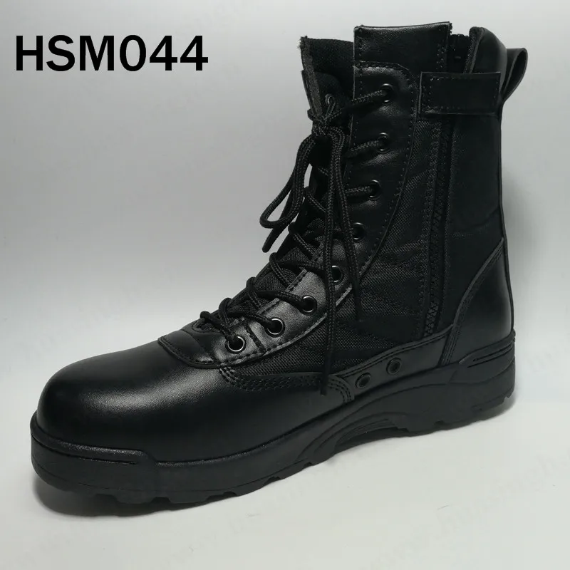 ZH,black Mountain Hybrid Combat Boots With Side Zipper Perform Durable Training Boots HSM044