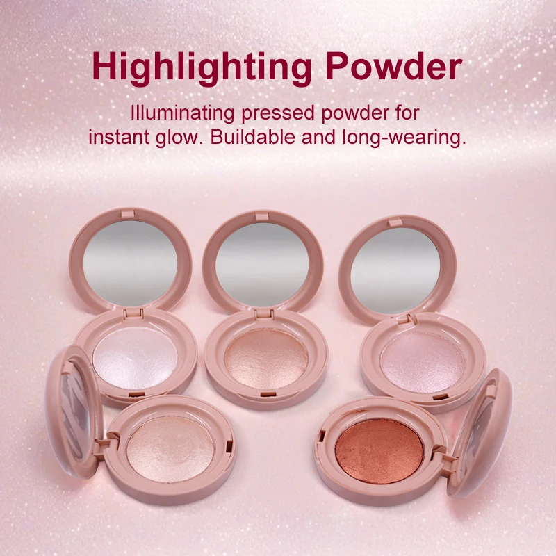 Hot New OEM High Pigmented Glow Skin Face Body Makeup Highlighter Private Label Shimmer Highlighter Palette details