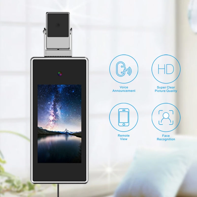 Цифровой сканер температуры тела, измерительный монитор, термометр, ai-камера для распознавания лица