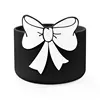 Black Cup Boots-White Bow